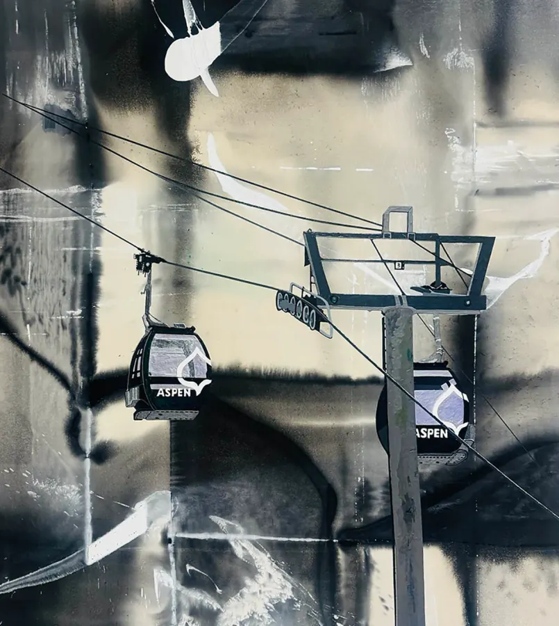 Aspen Queen Gondola — Icon Collection painting by Erik Skoldberg, acrylic on linen, 60 × 72 in
