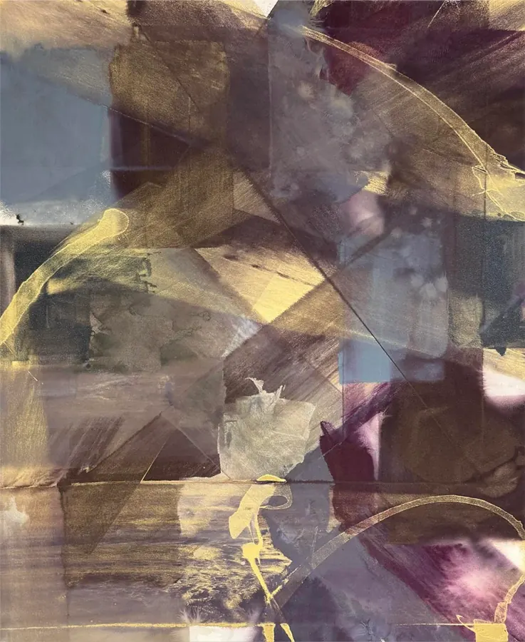 Burgandy, Gold, Charcoal — Urban Collection painting by Erik Skoldberg, acrylic on linen, 60 × 72 in