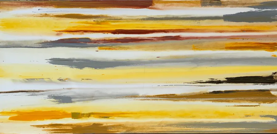 Desert Pass — Raw Collection painting by Erik Skoldberg, acrylic on canvas, 84 × 40 in