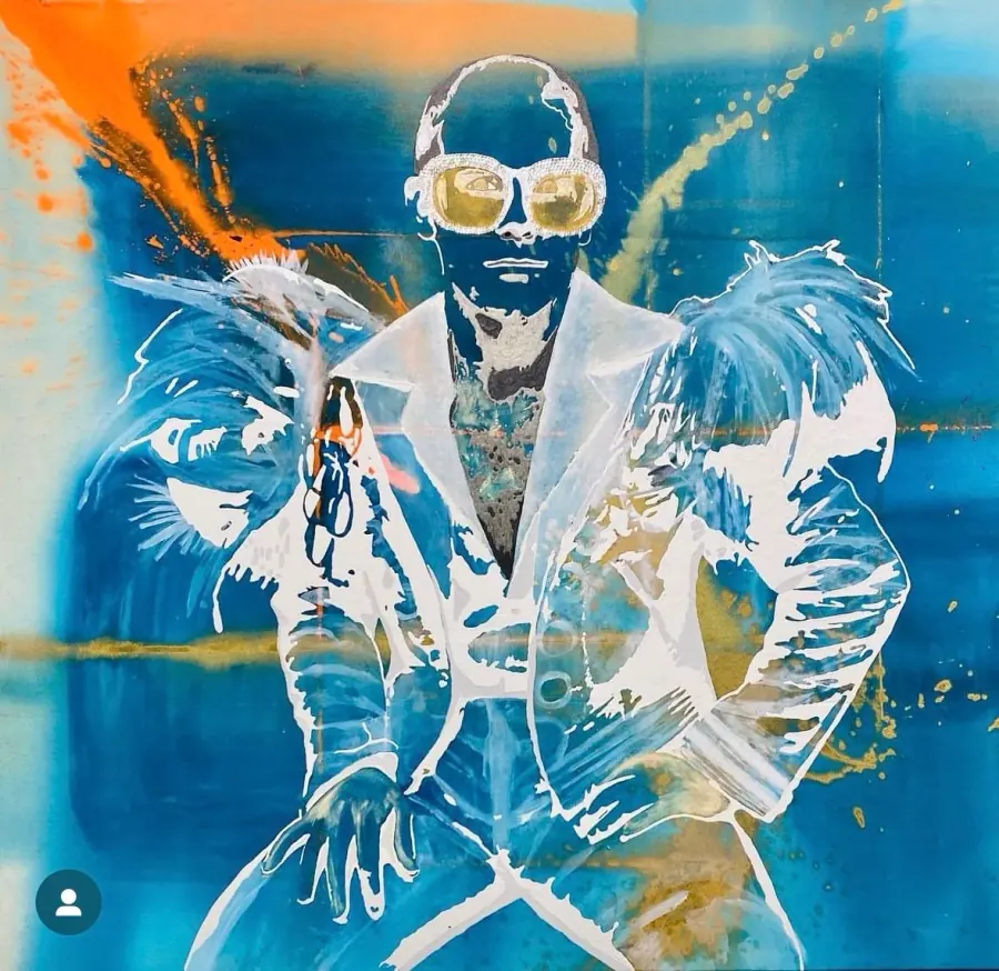 Elton John — Icon Collection painting by Erik Skoldberg, 72 × 72 in