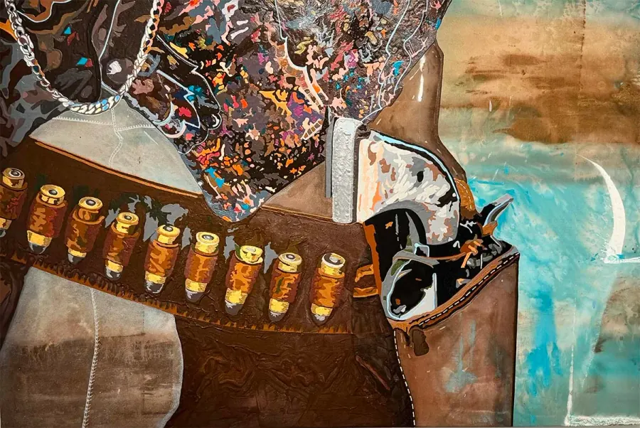Pull From The Hip — Icon Collection painting by Erik Skoldberg, acrylic on linen, 72 × 48 in