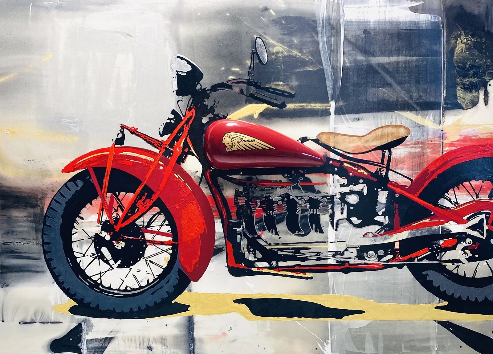 Indian — Pop Collection painting by Erik Skoldberg, acrylic on canvas, 84 × 60 in