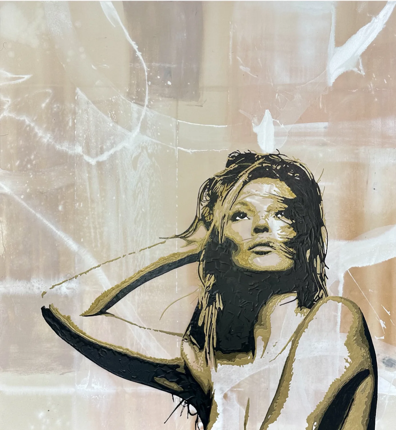 Kate Moss — Icon Collection painting by Erik Skoldberg, acrylic on linen, 70 × 80 in