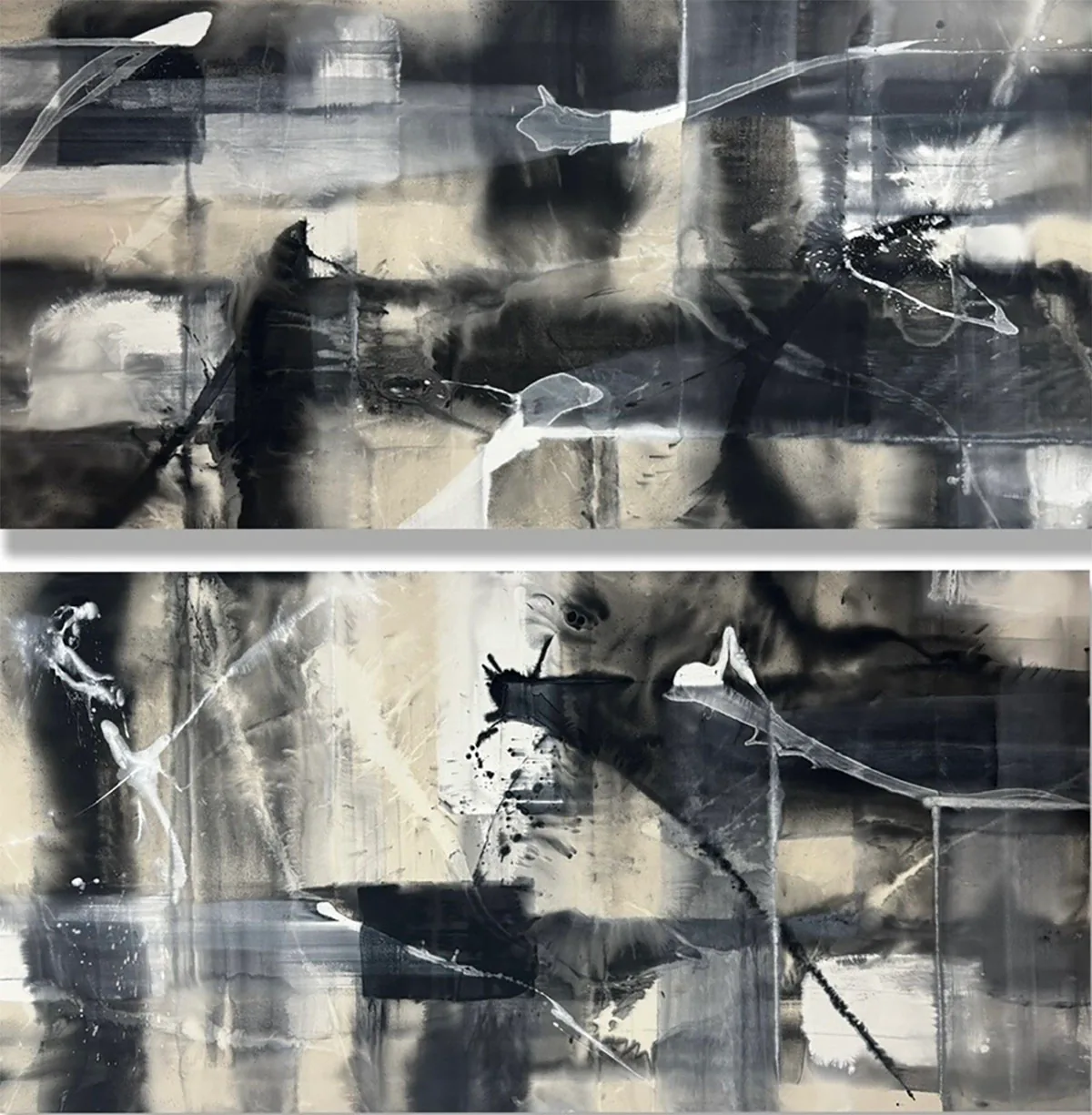 White, Mars, Black — Urban Collection painting by Erik Skoldberg, acrylic on linen, 112 × 112 in